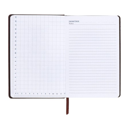 The diary is notathered, A5, 140l, cage, region, on the button, gray/brown-10