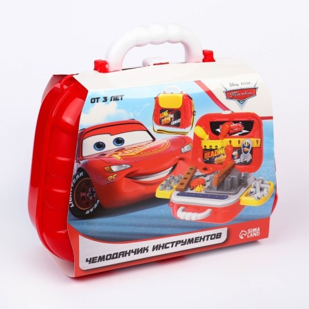 Set of builder "Suitcase" in a bag with game tools, cars-6