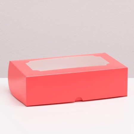 Confectionery box folding under marshmallows, scarlet, 25 x 15 x 7 cm