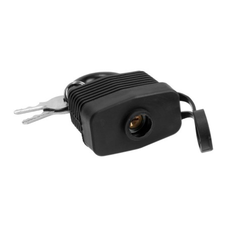 Lockland hinged lock, 50 mm, moisture -proof, short handle, 2 keys, black color-2