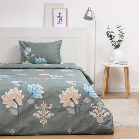 Bed linen 1.5sp saings and I "Flower Mood" 143*215cm, 145*214cm, 50*70cm-1pc, 60g/m2, microfiber