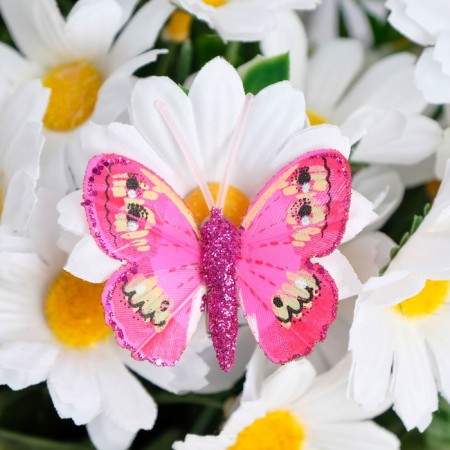 Butterflies for decor and floristry, on the clothespin, plastic, mix, 5 cm and 8 cm-2