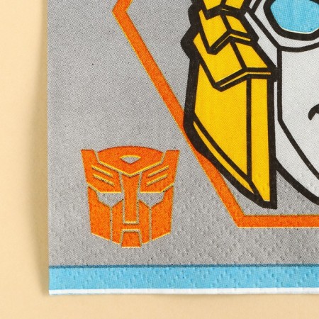 Paper napkins "Happy birthday", 33x33 cm, 20 pieces, 3 layers, transformers-4