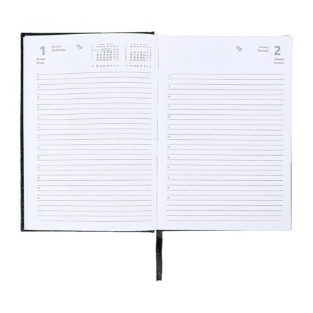 Dated diary 2024, A5, 176 sheets, Attomex.orion, Bumvinyl cover, Lasse, Blok 70 g/m2, black-10