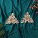 Christmas tree decoration "Flowers with luster leaves" (set 2 pcs) on clamps, 10.5x13 cm, gold