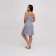 Night shirt female, white-blue color/Print cage, size 52