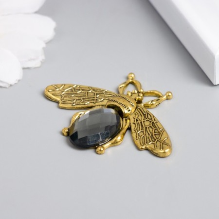 Decor for creativity metal, rhinestones "fly" gold set 2 pcs 3.5x4.7 cm-2