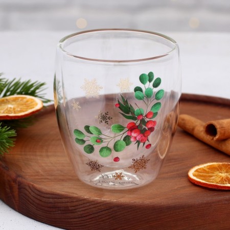 A glass with double walls "Winter Stories", 300 ml-1