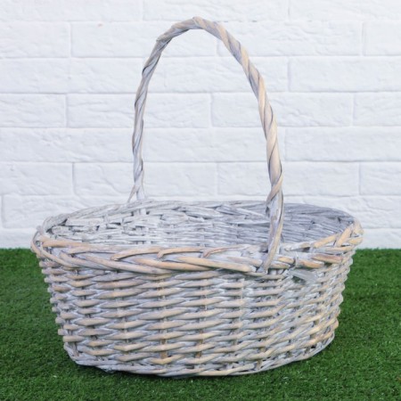 A set of wicker baskets, willow, 3 pcs., Gray-beige color, large-2