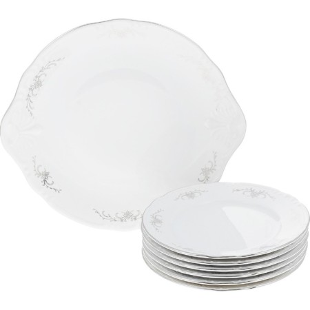 Set for cake 7/6 Constance, decor "Gray ornament, platinum layout", 7 items