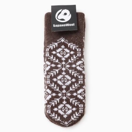 Double female mittens, light brown color, river 18-3