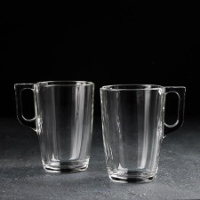 A set of glass mugs “TIME TIME. Kapuchino 