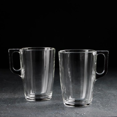 A set of glass mugs “TIME TIME. Kapuchino ", 400 ml, 2 pcs