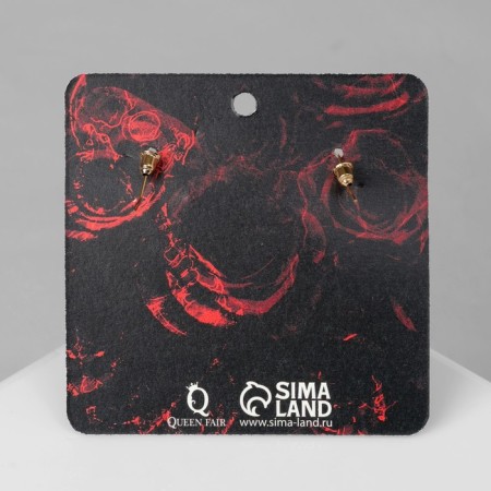 Earrings "Skull" floral, colored in gold-4