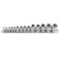 A set of end heads Kraft KT700694, 1/2 ", 3/8", 1/4 ", E-STAR, 14 items