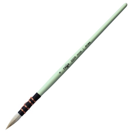 Brush Goat, Round, Gamma "Aries" No. 4, French mount, short handle