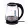 Electric kettle Sakura SA-2719BK, glass, 2 l, 2200 watts, backlight, silver-black
