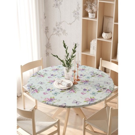 Tables on the table “Tenderness”, round, oxford, elastic band, size 140x140 cm, diameter 105-120 cm-2