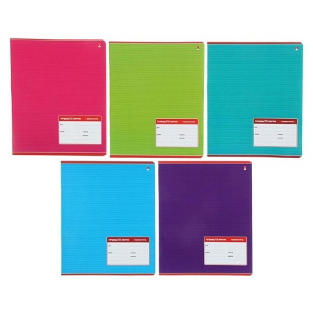 Notebook 12 sheets in a large cage "Classic", cover covered paper, mix