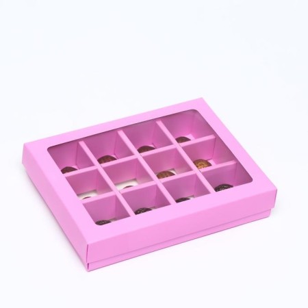 Box for sweets, 12 pcs, lilac, 19 x 15 x 3.6 cm