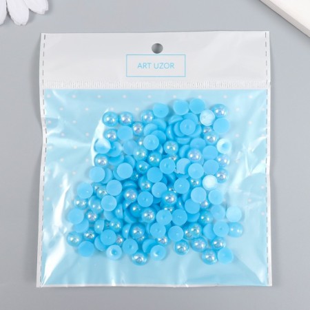 Decor for creativity plastic "Half of beads. Blue" 20 g 0.8x0.8 cm-3