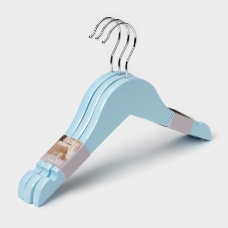 Shoulders - Ladoom hangers, 3 pcs, children, 27 × 18 cm, blue color-5