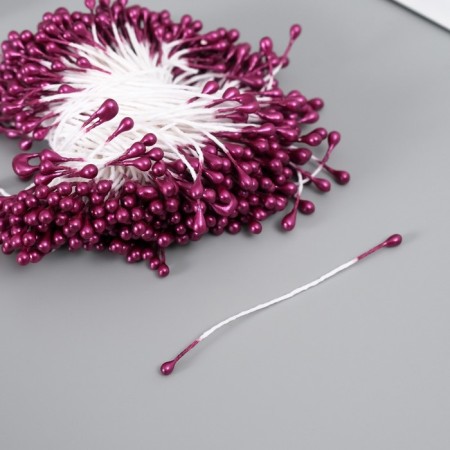 Stamens for flowers "droplets Gloss Bordeaux" set 300 pcs length 6 cm-2