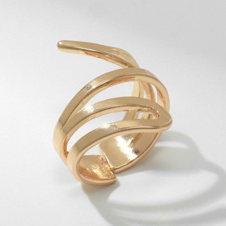 Ring Metal "Trend" is twisted, the color is gold, dimensionless-3