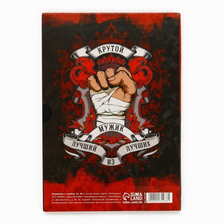 Diary in the soft cover A5, 80 liters, in the gift box "Man 100%"-9
