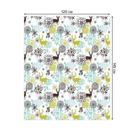 Tables on the table "Deer and flowers", rectangular, Saten, size 120x145 cm-1