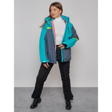 Ski jacket female winter, size 58, blue color-16