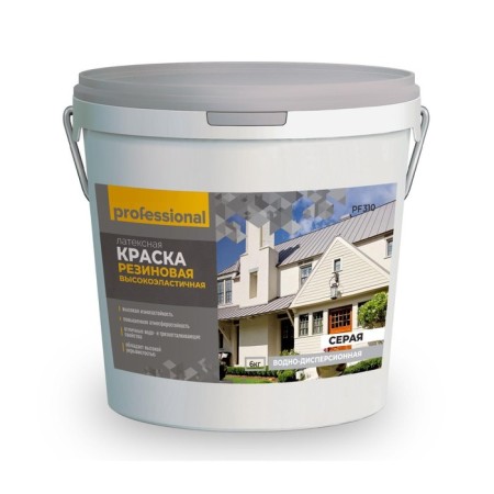 Rubber paint "High -elastic", 6 kg, gray color