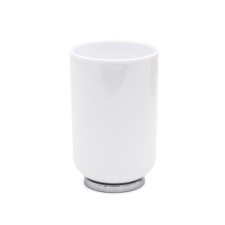 Alba glass, white/chrome color