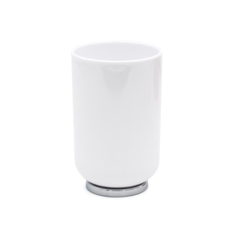 Alba glass, white/chrome color