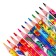 Pencils 12 colors in a cardboard box, hexagonal, wooden, flowers on a black mix