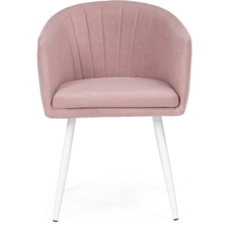 Stol on a metal frame of the jack metal/velor, white/pink 59x57x83 cm-1