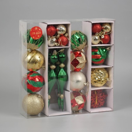 Set of jewelry plastic 42 pcs "Karnaval Assorted" Red Green-1