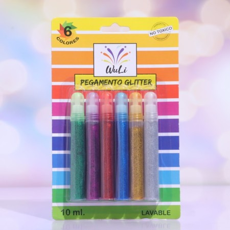 Cosmetic glitter color (adhesive), set, 6 pcs, 12 g-2