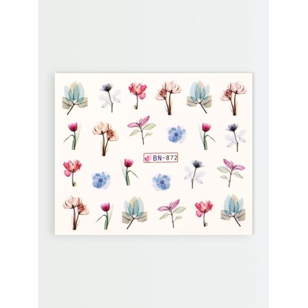Slider - Nail Design "Flower Dreams", packing 6 pcs, multi -colored-4