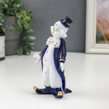 Souvenir Ceramics "Clown with Player Map" Cobalt 13x5.5x8 cm-1