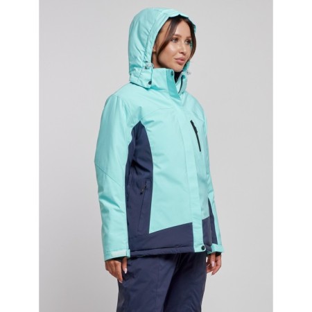 Ski jacket female winter, size 60, turquoise color-4