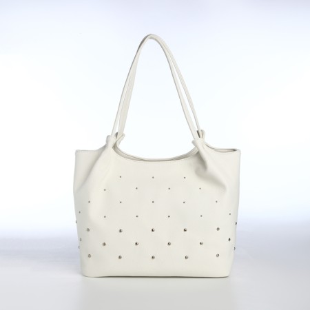 Women's bag with lightning, white color