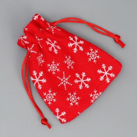 Bag gift canvas "Morozko", snowflakes, 10 x 12 cm +/- 1.5 cm, New Year-4