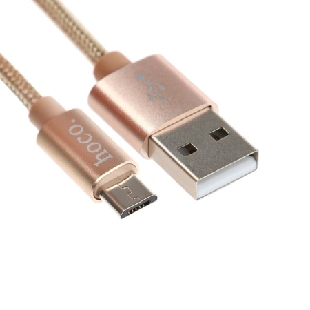 Hoco X2, Micro USB - USB, 2.4 A, 1 m, textiles, golden