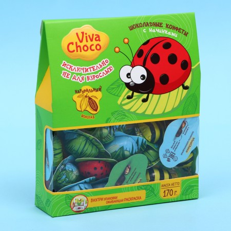 Chocolate sweets with cream filling "Vivachoco 3D", Assorted, 170 g