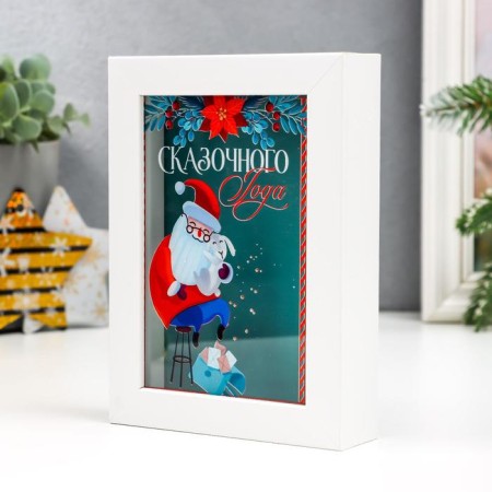 Interior plastic "Santa Claus and Bunny - Fairytale Year" 17x12x3.8 cm-1