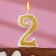Candle for the cake "Squeezes" number 2, golden, 5.2 cm