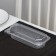 A plastic disposable container with an insoluble lid, 16.6 × 6.4 × 4.5 cm