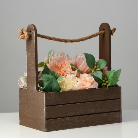 Wooden Kashpo 25.5 × 15 × 30 cm "Provence", pen Kanat, brown