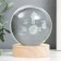 Souvenir glass backlight "Cosmonaut and planet" D = 8 cm stand wood, USB 8x8x9.5 cm